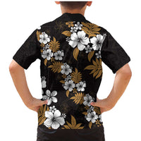Hawaiian Hibiscus Tribal Floral Brown Family Matching Mermaid Dress and Hawaiian Shirt Polynesian Tapa Pattern - Polynesian Pride