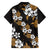 Hawaiian Hibiscus Tribal Floral Brown Family Matching Off The Shoulder Long Sleeve Dress and Hawaiian Shirt Polynesian Tapa Pattern - Polynesian Pride