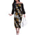 Hawaiian Hibiscus Tribal Floral Brown Family Matching Off The Shoulder Long Sleeve Dress and Hawaiian Shirt Polynesian Tapa Pattern - Polynesian Pride