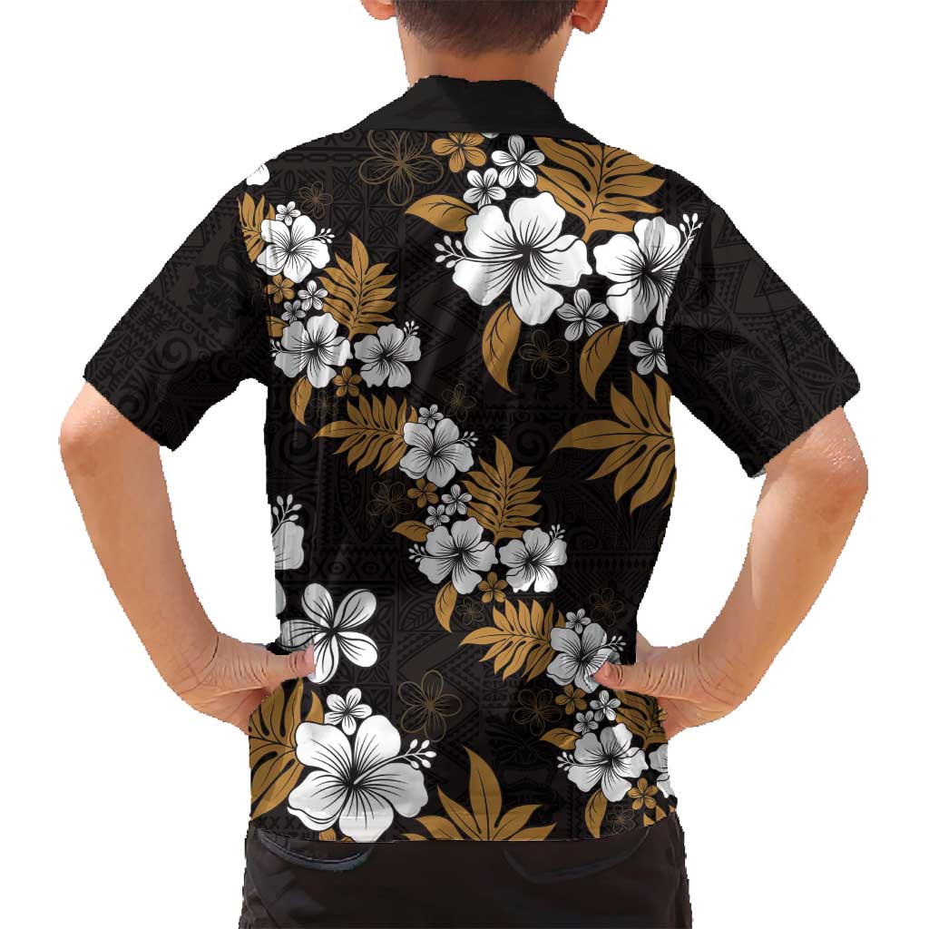 Hawaiian Hibiscus Tribal Floral Brown Family Matching Off Shoulder Maxi Dress and Hawaiian Shirt Polynesian Tapa Pattern - Polynesian Pride