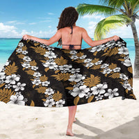 Hawaiian Hibiscus Tribal Floral Brown Sarong Polynesian Tapa Pattern - Polynesian Pride