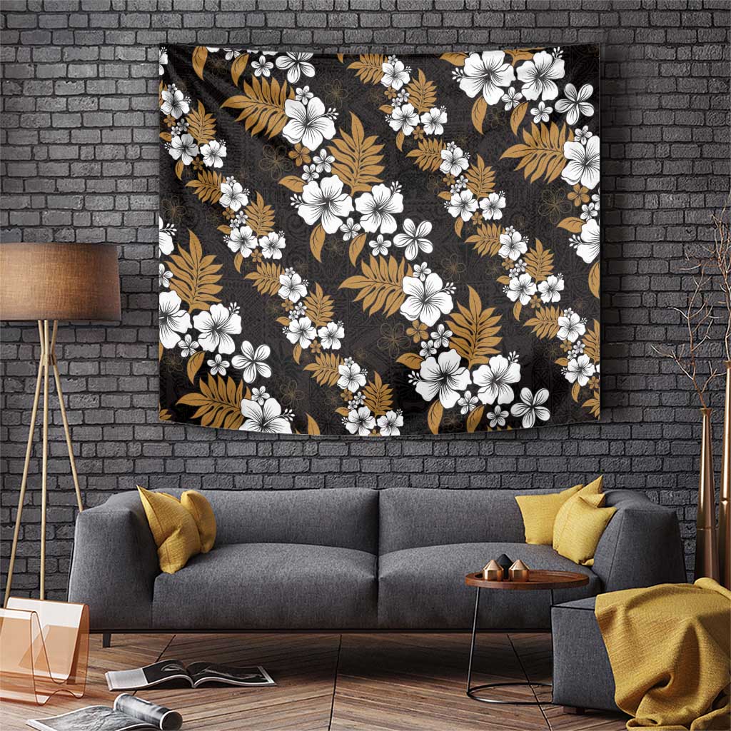 Hawaiian Hibiscus Tribal Floral Brown Tapestry Polynesian Tapa Pattern LT01 Brown - Polynesian Pride