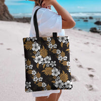 Hawaiian Hibiscus Tribal Floral Brown Tote Bag Polynesian Tapa Pattern - Polynesian Pride