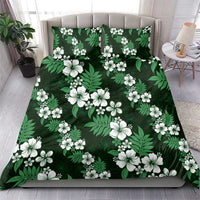 Hawaiian Hibiscus Tribal Floral Green Bedding Set Polynesian Tapa Pattern - Polynesian Pride