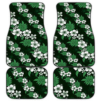 Hawaiian Hibiscus Tribal Floral Green Car Mats Polynesian Tapa Pattern - Polynesian Pride