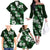 Hawaiian Hibiscus Tribal Floral Green Family Matching Off The Shoulder Long Sleeve Dress and Hawaiian Shirt Polynesian Tapa Pattern - Polynesian Pride