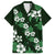 Hawaiian Hibiscus Tribal Floral Green Family Matching Off The Shoulder Long Sleeve Dress and Hawaiian Shirt Polynesian Tapa Pattern - Polynesian Pride