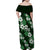 Hawaiian Hibiscus Tribal Floral Green Family Matching Off Shoulder Maxi Dress and Hawaiian Shirt Polynesian Tapa Pattern - Polynesian Pride