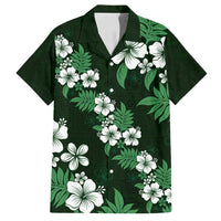 Hawaiian Hibiscus Tribal Floral Green Family Matching Summer Maxi Dress and Hawaiian Shirt Polynesian Tapa Pattern - Polynesian Pride