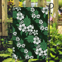 Hawaiian Hibiscus Tribal Floral Green Garden Flag Polynesian Tapa Pattern - Polynesian Pride
