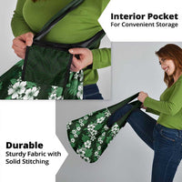 Hawaiian Hibiscus Tribal Floral Green Grocery Bag Polynesian Tapa Pattern - Polynesian Pride