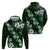 Hawaiian Hibiscus Tribal Floral Green Hoodie Polynesian Tapa Pattern - Polynesian Pride