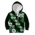 Hawaiian Hibiscus Tribal Floral Green Kid Hoodie Polynesian Tapa Pattern - Polynesian Pride