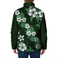 Hawaiian Hibiscus Tribal Floral Green Padded Jacket Polynesian Tapa Pattern LT01 - Polynesian Pride