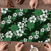 Hawaiian Hibiscus Tribal Floral Green Puzzle Polynesian Tapa Pattern LT01 - Polynesian Pride