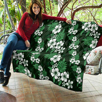 Hawaiian Hibiscus Tribal Floral Green Quilt Polynesian Tapa Pattern - Polynesian Pride
