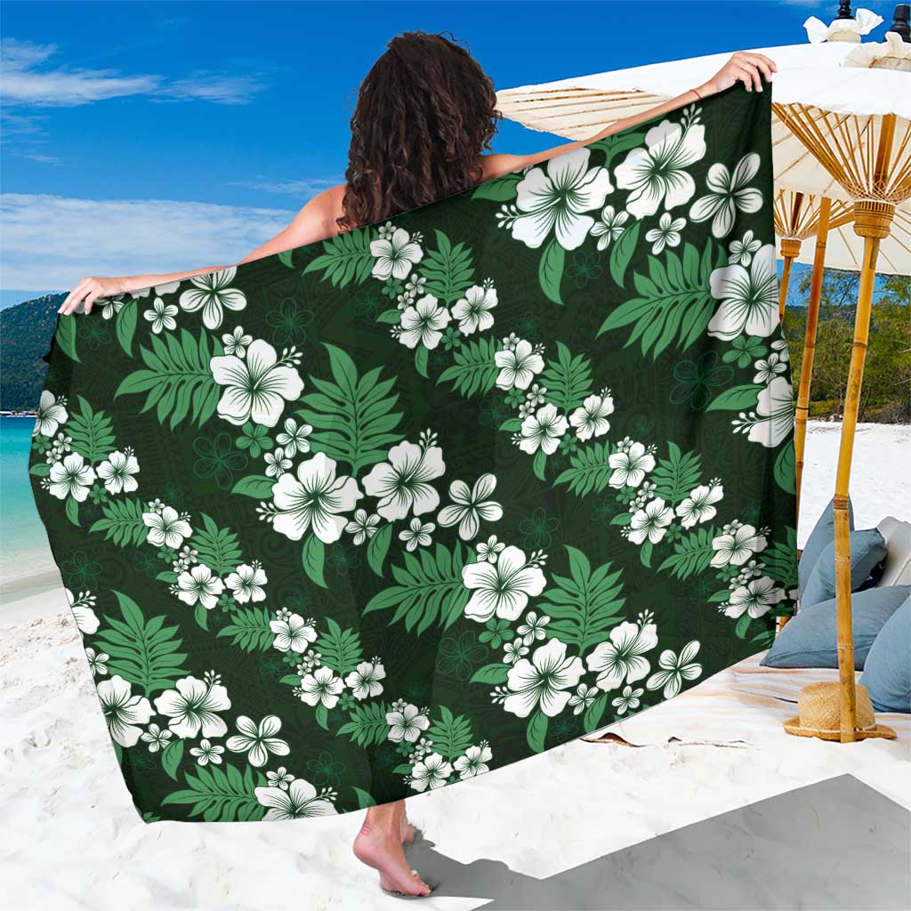 Hawaiian Hibiscus Tribal Floral Green Sarong Polynesian Tapa Pattern LT01 One Size 44 x 66 inches Green - Polynesian Pride