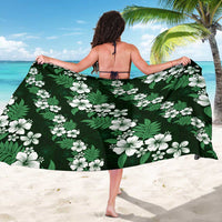 Hawaiian Hibiscus Tribal Floral Green Sarong Polynesian Tapa Pattern - Polynesian Pride