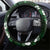 Hawaiian Hibiscus Tribal Floral Green Steering Wheel Cover Polynesian Tapa Pattern - Polynesian Pride