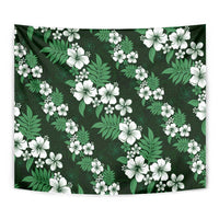 Hawaiian Hibiscus Tribal Floral Green Tapestry Polynesian Tapa Pattern - Polynesian Pride