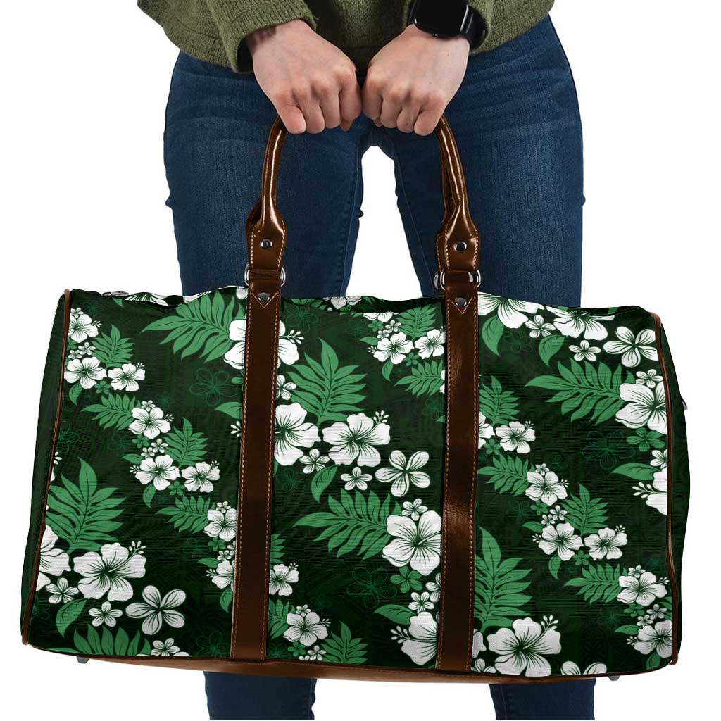 Hawaiian Hibiscus Tribal Floral Green Travel Bag Polynesian Tapa Pattern LT01 Green - Polynesian Pride