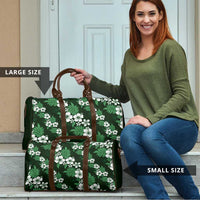 Hawaiian Hibiscus Tribal Floral Green Travel Bag Polynesian Tapa Pattern - Polynesian Pride