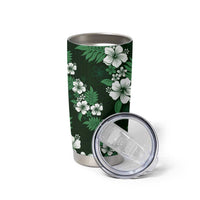 Hawaiian Hibiscus Tribal Floral Green Tumbler Cup Polynesian Tapa Pattern - Polynesian Pride