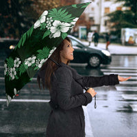 Hawaiian Hibiscus Tribal Floral Green Umbrella Polynesian Tapa Pattern - Polynesian Pride