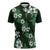 Hawaiian Hibiscus Tribal Floral Green Zipper Polo Shirt Polynesian Tapa Pattern - Polynesian Pride