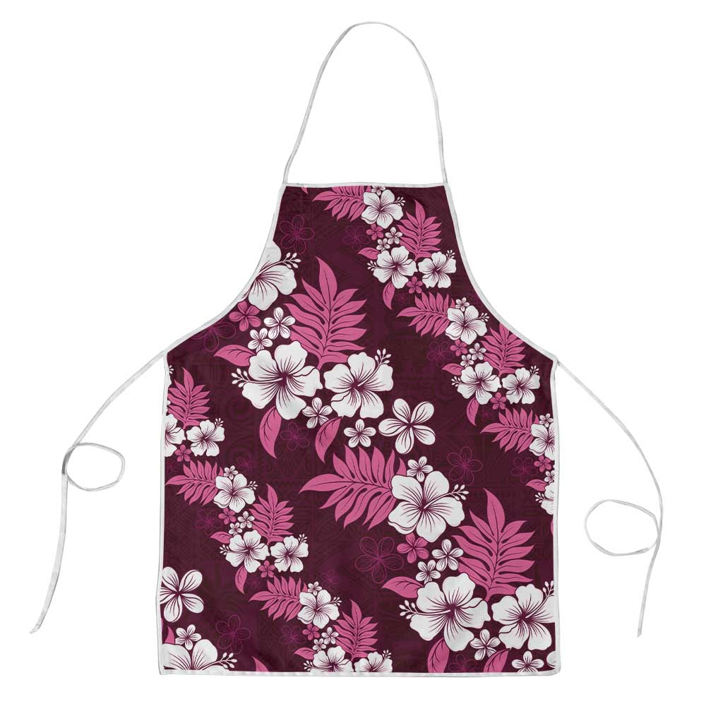 Hawaiian Hibiscus Tribal Floral Pink Apron Polynesian Tapa Pattern LT01 Pink - Polynesian Pride