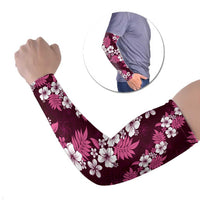 Hawaiian Hibiscus Tribal Floral Pink Arm Sleeves Polynesian Tapa Pattern LT01 Set of 2 Pink - Polynesian Pride