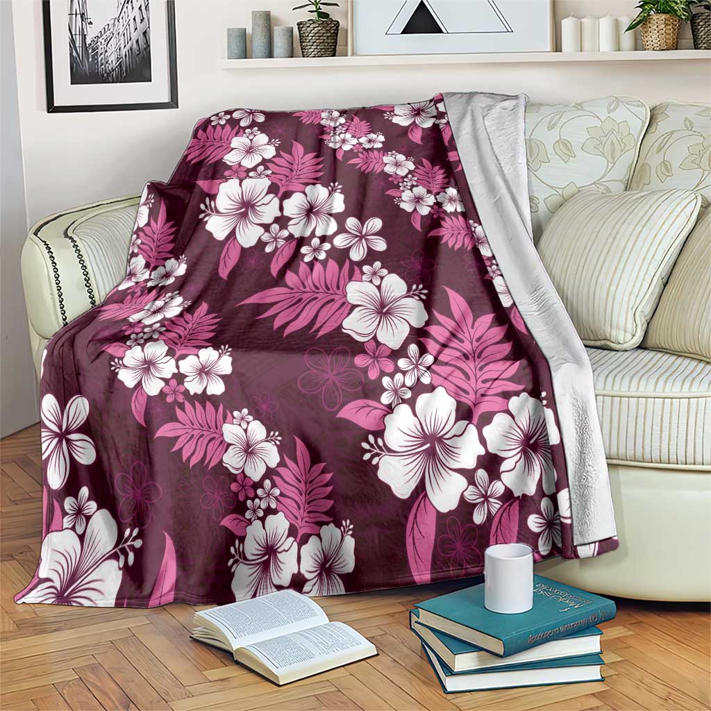 Hawaiian Hibiscus Tribal Floral Pink Blanket Polynesian Tapa Pattern LT01 Pink - Polynesian Pride