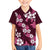 Hawaiian Hibiscus Tribal Floral Pink Family Matching Off The Shoulder Long Sleeve Dress and Hawaiian Shirt Polynesian Tapa Pattern - Polynesian Pride