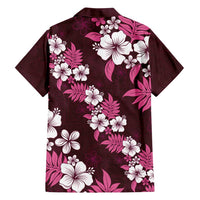 Hawaiian Hibiscus Tribal Floral Pink Family Matching Summer Maxi Dress and Hawaiian Shirt Polynesian Tapa Pattern - Polynesian Pride