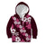 Hawaiian Hibiscus Tribal Floral Pink Kid Hoodie Polynesian Tapa Pattern - Polynesian Pride