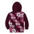 Hawaiian Hibiscus Tribal Floral Pink Kid Hoodie Polynesian Tapa Pattern - Polynesian Pride