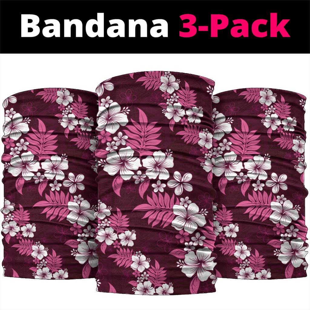 Hawaiian Hibiscus Tribal Floral Pink Neck Gaiter Polynesian Tapa Pattern - Polynesian Pride