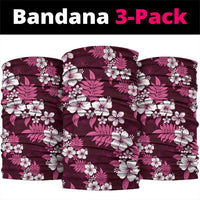 Hawaiian Hibiscus Tribal Floral Pink Neck Gaiter Polynesian Tapa Pattern - Polynesian Pride