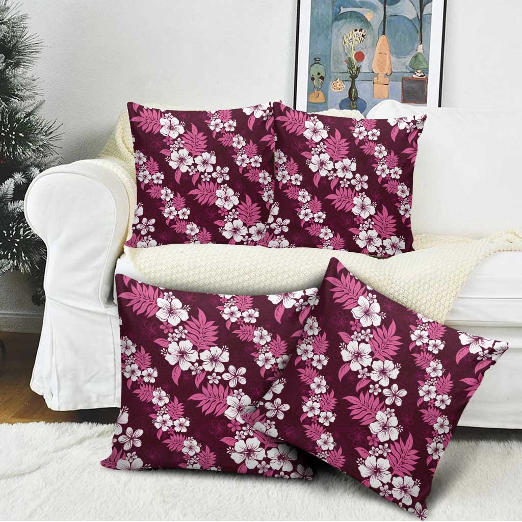 Hawaiian Hibiscus Tribal Floral Pink Pillow Cover Polynesian Tapa Pattern - Polynesian Pride