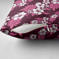 Hawaiian Hibiscus Tribal Floral Pink Pillow Cover Polynesian Tapa Pattern - Polynesian Pride