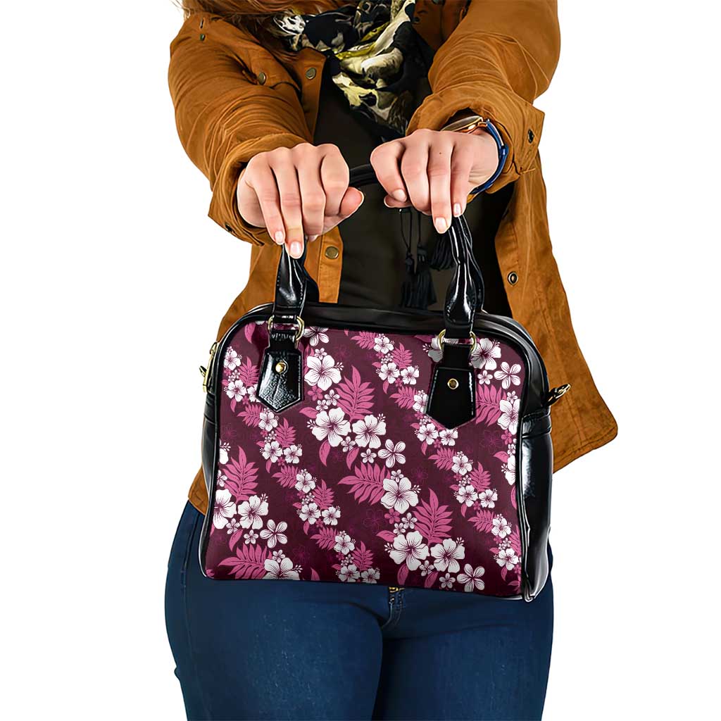 Hawaiian Hibiscus Tribal Floral Pink Shoulder Handbag Polynesian Tapa Pattern LT01 One Size Pink - Polynesian Pride