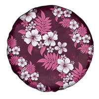 Hawaiian Hibiscus Tribal Floral Pink Spare Tire Cover Polynesian Tapa Pattern - Polynesian Pride