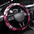 Hawaiian Hibiscus Tribal Floral Pink Steering Wheel Cover Polynesian Tapa Pattern - Polynesian Pride