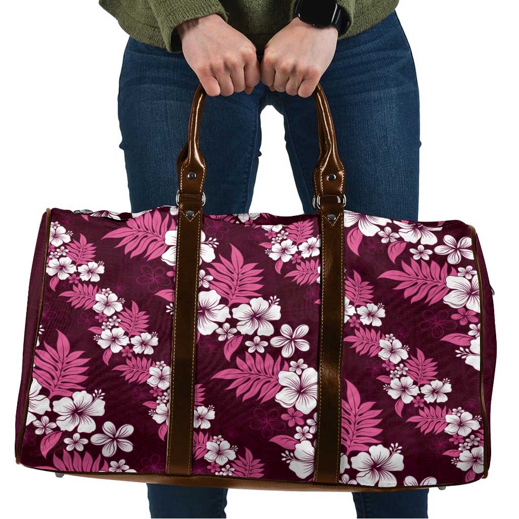 Hawaiian Hibiscus Tribal Floral Pink Travel Bag Polynesian Tapa Pattern LT01 Pink - Polynesian Pride