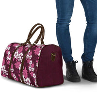 Hawaiian Hibiscus Tribal Floral Pink Travel Bag Polynesian Tapa Pattern - Polynesian Pride