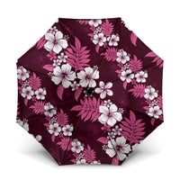 Hawaiian Hibiscus Tribal Floral Pink Umbrella Polynesian Tapa Pattern - Polynesian Pride