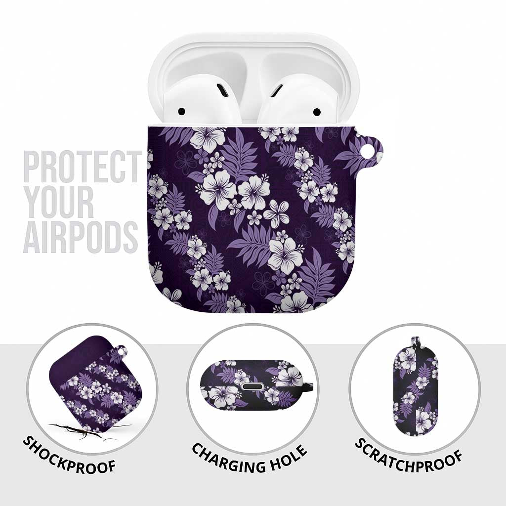 Hawaiian Hibiscus Tribal Floral Purple AirPods Case Polynesian Tapa Pattern LT01 - Polynesian Pride