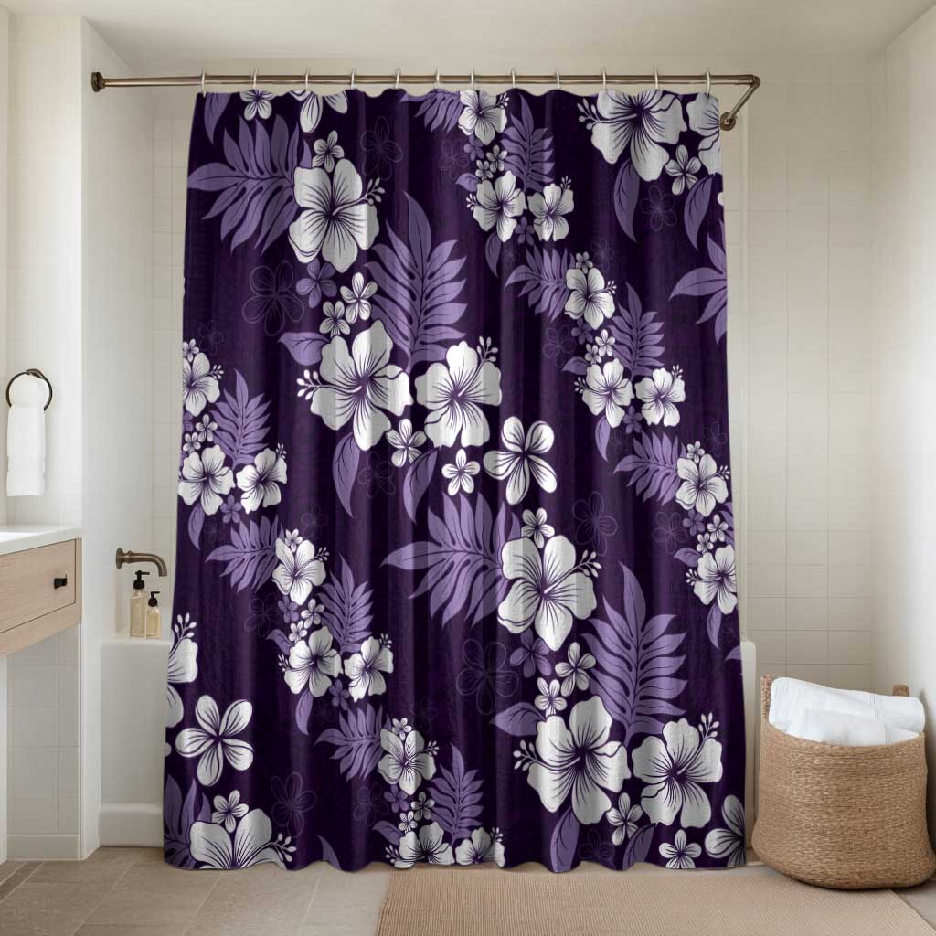 Hawaiian Hibiscus Tribal Floral Purple Bathroom Set Polynesian Tapa Pattern - Polynesian Pride