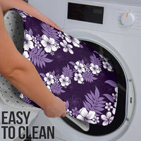 Hawaiian Hibiscus Tribal Floral Purple Bathroom Set Polynesian Tapa Pattern - Polynesian Pride