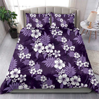 Hawaiian Hibiscus Tribal Floral Purple Bedding Set Polynesian Tapa Pattern - Polynesian Pride